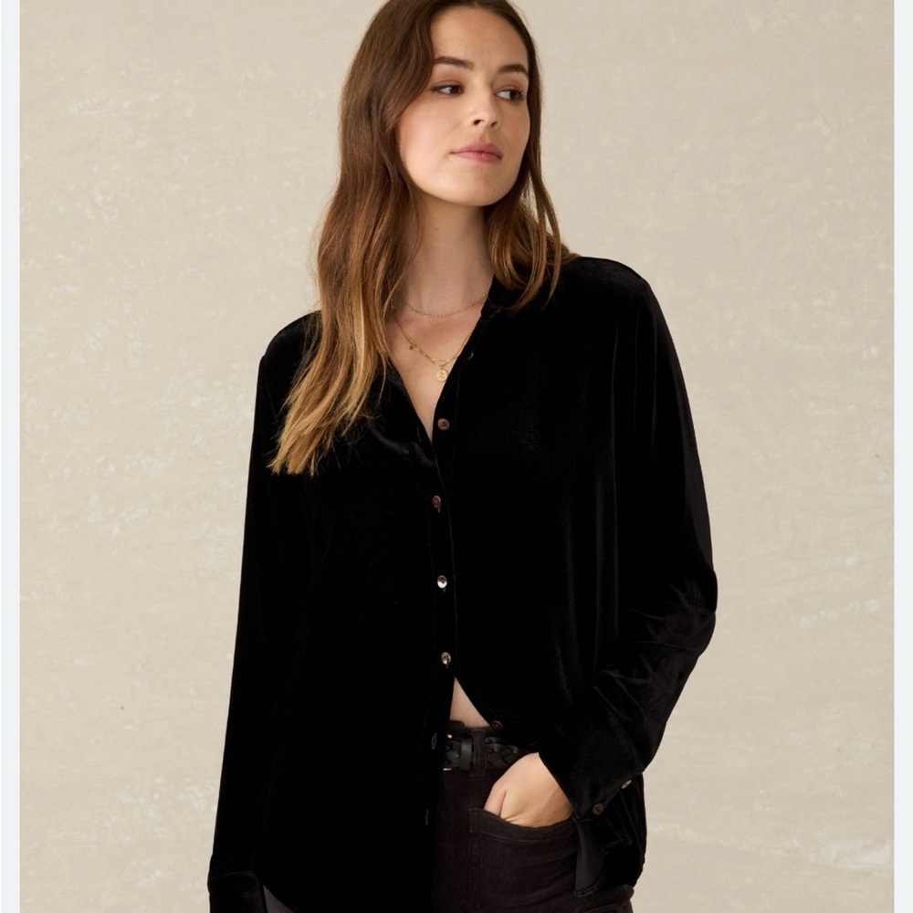 COS Velvet Black Shirt Jacket